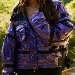 FP Movement Vagabond Fleece Bomber, Purple, XS